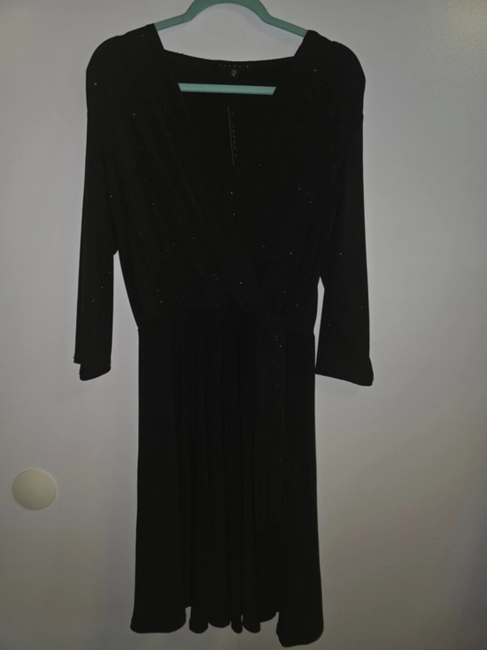 Tiana B. Black Sparkle Midi Dress Size Medium NWT